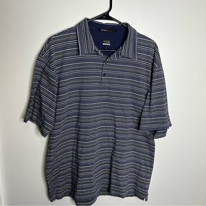 Men’s Nike Tiger Woods Size Large Striped Short Sleeve Polo Golf Shirt